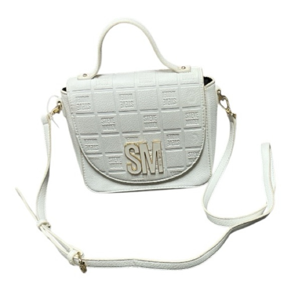 Steve Madden - EC - Stylish White Crossbody Bag with Gold Accents